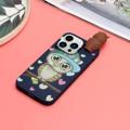 3D Figur Serie iPhone 14 Pro TPU-deksel - Safir / Ugle