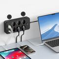 Tech-Protect PC6X6 Strømuttak - 3 USB-A, 3 USB-C, 6 stikkontakter med 200cm kabel - Svart