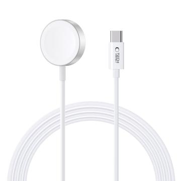 Tech-Protect UltraBoost magnetisk lader for Apple Watch - USB-C-kabel, 120cm - Hvit