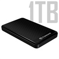 Transcend StoreJet 25A3 USB 3.1 Gen 1 Ekstern Harddisk - 1TB - Svart