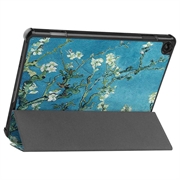 Lenovo Tab M10 Gen 3 Tri-Fold Series Smart Folio-etui - Hvit Blomster