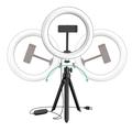 UN-205 8'' LED Ring Light med stativ og telefonholder Selfie Circle Lamp for YouTube, videofotografering, sminke og makeup