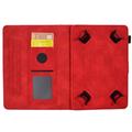 Universal 3D Pattern Smart Tablet Folio Case - 10" - Rød