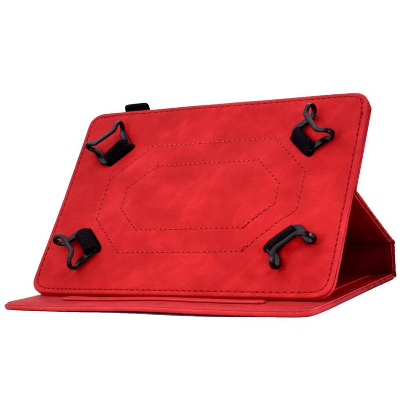 Universal 3d Pattern Smart Tablet Folio Case 10 Rød