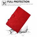 Universal 3D Pattern Smart Tablet Folio Case - 10" - Rød