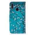 Huawei P Smart (2019) Wonder Series Lommebok-deksel - Hvit Blomster