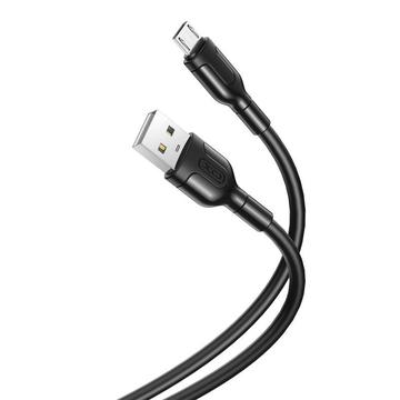 XO NB212 USB til MicroUSB-kabel - 1 m, 2,1 A - svart