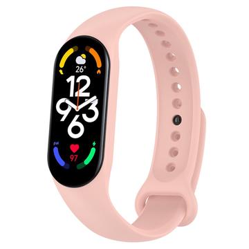 Xiaomi Mi Band 5/6/7 Matte silikonbånd - Lys rosa