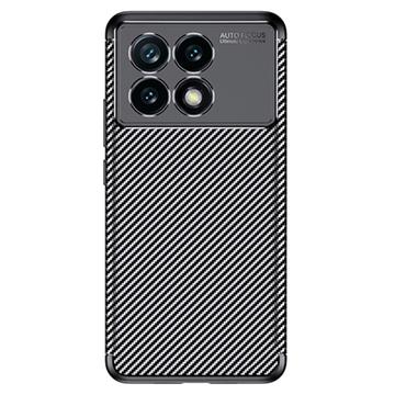 Xiaomi Redmi K70/K70 Pro/Poco F6 Pro Beetle Karbonfiber TPU-Deksel - Svart