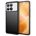 Xiaomi Redmi K70/K70 Pro/Poco F6 Pro Børstet TPU Deksel - Karbonfiber