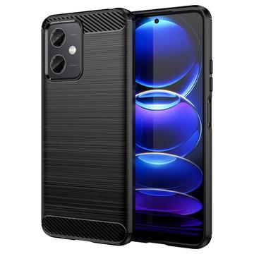 Xiaomi Redmi Note 12/Poco X5 Børstet TPU Deksel - Karbonfiber - Svart