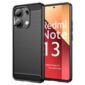 Xiaomi Redmi Note 13 4G Børstet TPU Deksel - Karbonfiber - Svart