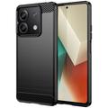 Xiaomi Redmi Note 13 Børstet TPU Deksel - Karbonfiber - Svart