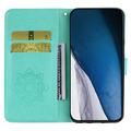 Xiaomi Redmi Note 13 Pro/Poco X6 Ugle Rhinestone Lommebok-deksel med rhinestone - Cyan