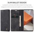 Xiaomi Redmi Note 13 Pro+ Caseme 013 Series Lommebok-deksel - Svart