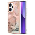 Xiaomi Redmi Note 13 Pro+ Marble Pattern Electroplated IMD TPU-deksel - Rosa