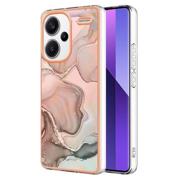 Xiaomi Redmi Note 13 Pro+ Marble Pattern Electroplated IMD TPU-deksel - Rosa