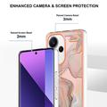 Xiaomi Redmi Note 13 Pro+ Marble Pattern Electroplated IMD TPU-deksel - Rosa