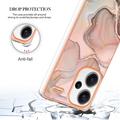 Xiaomi Redmi Note 13 Pro+ Marble Pattern Electroplated IMD TPU-deksel - Rosa