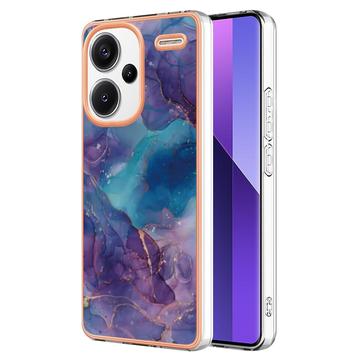 Xiaomi Redmi Note 13 Pro+ Marble Pattern Electroplated IMD TPU-deksel - Lilla