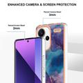 Xiaomi Redmi Note 13 Pro+ Marble Pattern Electroplated IMD TPU-deksel - Lilla