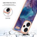 Xiaomi Redmi Note 13 Pro+ Marble Pattern Electroplated IMD TPU-deksel - Lilla