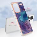 Xiaomi Redmi Note 13 Pro+ Marble Pattern Electroplated IMD TPU-deksel - Lilla