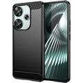 Xiaomi Redmi Turbo 3/Poco F6 Børstet TPU Deksel - Karbonfiber - Svart