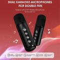 YS307 Home Karaoke Bluetooth-høyttaler med RGB-lys og 2 mikrofoner - svart