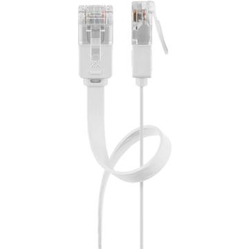 Goobay RJ45 U/UTP CAT 6 Flat Nettverkskabel - 0.5m - Hvit