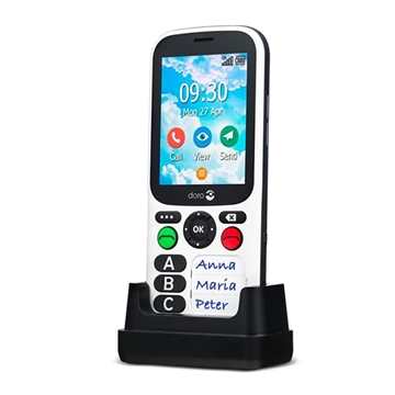 Doro 780X - 4G, Bluetooth, 1600mAh - Svart / Hvit