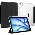 iPad Air 13 (2024) Tech-Protect SmartCase Pen Tri-Fold Folio-deksel - Svart / Gjennomsiktig