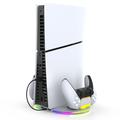 iPega PG-P5S045 Vertikalt ladestativ med RGB for Sony PlayStation 5/5 Slim/5 Pro - Hvit