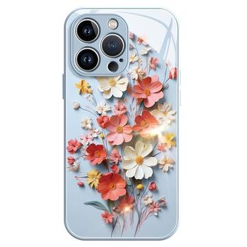 iPhone 12/12 Pro Hybrid-deksel med blomsterbukett - blå