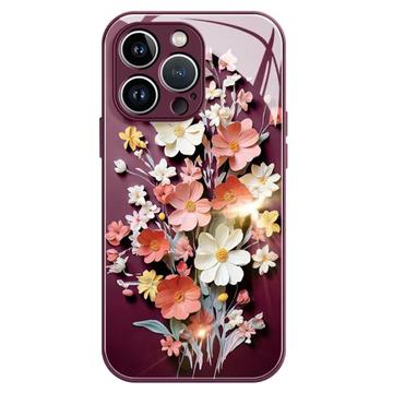 iPhone 12 Pro Max Hybrid-deksel med blomsterbukett - vinrød