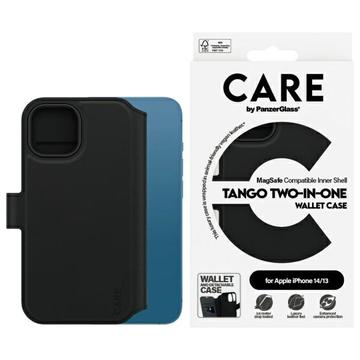 iPhone 13/14 PanzerGlass Care Tango 2-i-1 lommebokveske - MagSafe-kompatibel - Svart