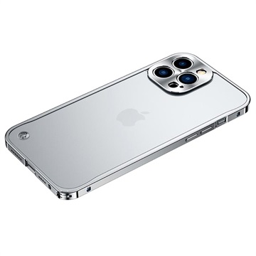 iPhone 13 Pro Max Metall Bumper med Plastbakside - Sølv