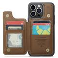 iPhone 14 Pro Max Caseme C22-etui RFID-kortlommebok - Brun