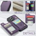 iPhone 14 Pro Max Caseme C22-etui RFID-kortlommebok - Lilla