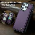 iPhone 14 Pro Max Caseme C22-etui RFID-kortlommebok - Lilla