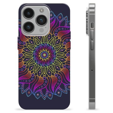 iPhone 14 Pro TPU-deksel - Fargerik Mandala