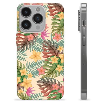 iPhone 14 Pro TPU-deksel - Rosa Blomster