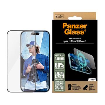 iPhone 15/16 PanzerGlass Gaming Ultra-Wide Fit EasyAligner Skjermbeskyttere Panzerglass - 9H - svart kant