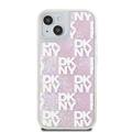 iPhone 15 DKNY Liquid Glitter Checkered Pattern Deksel