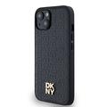 iPhone 15 DKNY Repeat Pattern Stack Logo Deksel - MagSafe-kompatibel - Svart