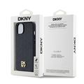 iPhone 15 DKNY Repeat Pattern Stack Logo Deksel - MagSafe-kompatibel - Svart