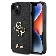 iPhone 15 Guess Fixed Glitter 4G Metal Logo Deksel