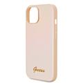 iPhone 15 Guess Iridescent Metal Script Hybrid-deksel