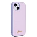 iPhone 15 Guess Iridescent Metal Script Hybrid-deksel - Lilla