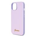 iPhone 15 Guess Iridescent Metal Script Hybrid-deksel - Lilla